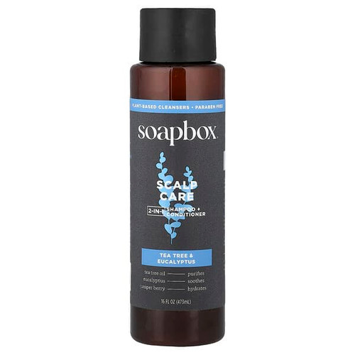 <img alt="Soapbox, Scalp Care, 2-In-1 Shampoo + Conditioner, Tea Tree & Eucalyptus, 16 fl oz (473 ml)" title="Soapbox, Scalp Care, 2-In-1 Shampoo + Conditioner, Tea Tree & Eucalyptus, 16 fl oz (473 ml),850034069852"