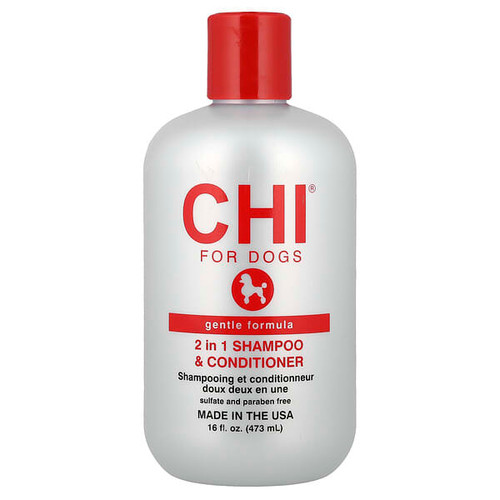 <img alt="CHI for Dogs, 2 in 1 Shampoo & Conditioner, Gentle Formula, For Dogs, 16 fl oz (473 ml)" title="CHI for Dogs, 2 in 1 Shampoo & Conditioner, Gentle Formula, For Dogs, 16 fl oz (473 ml),742797784878"