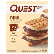 <img alt="Quest Nutrition, Protein Bar, SMores, 4 Bars, 2.12 oz (60 g) Each" title="Quest Nutrition, Protein Bar, SMores, 4 Bars, 2.12 oz (60 g) Each,888849003891"