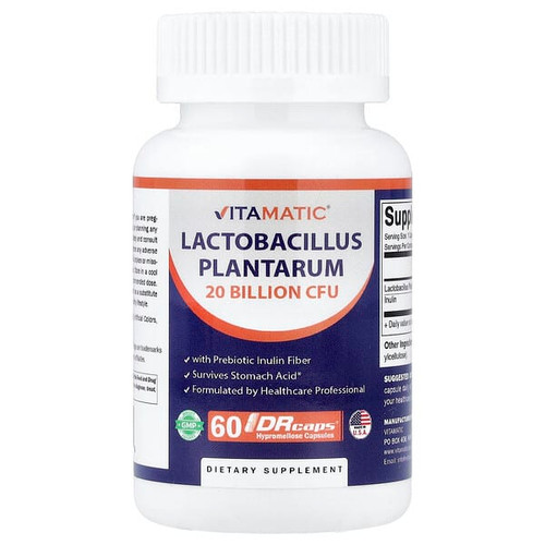 <img alt="Vitamatic, Lactobacillus Plantarum, 60 DRcaps Hypromellose Capsules" title="Vitamatic, Lactobacillus Plantarum, 60 DRcaps Hypromellose Capsules,810078473794"