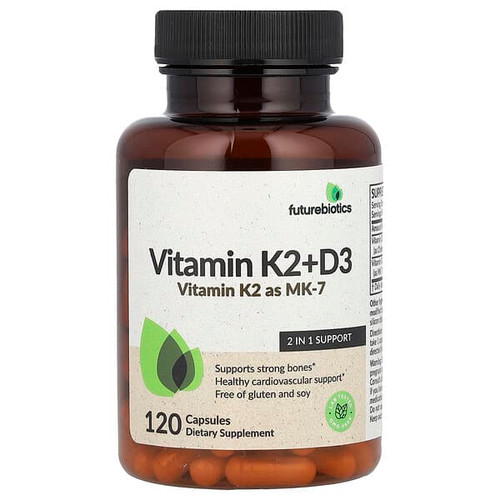 <img alt="Futurebiotics, Vitamin K2 + D3 , 120 Capsules" title="Futurebiotics, Vitamin K2 + D3 , 120 Capsules,049479500703"