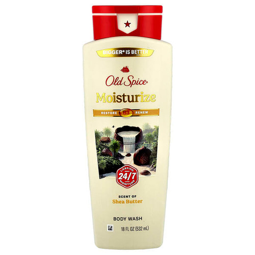 <img alt="Old Spice, Body Wash, Moisturize, Shea Butter, 18 fl oz (532 ml)" title="Old Spice, Body Wash, Moisturize, Shea Butter, 18 fl oz (532 ml),030772011683"