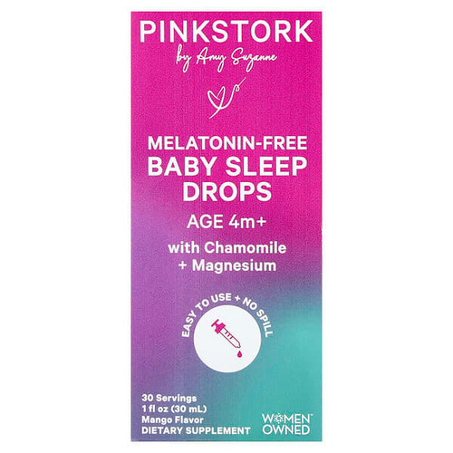 <img alt="Pink Stork, Melatonin-Free Baby Sleep Drops, Age 4 m+, Mango, 1 fl oz (30 ml)" title="Pink Stork, Melatonin-Free Baby Sleep Drops, Age 4 m+, Mango, 1 fl oz (30 ml),850038331382"