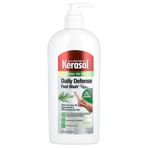 <img alt="Kerasal, Daily Defense Foot Wash, With Tea Tree Oil, Epsom Salt & Other Essential Oils, 12 fl oz (355 ml)" title="Kerasal, Daily Defense Foot Wash, With Tea Tree Oil, Epsom Salt & Other Essential Oils, 12 fl oz (355 ml),851409007516"