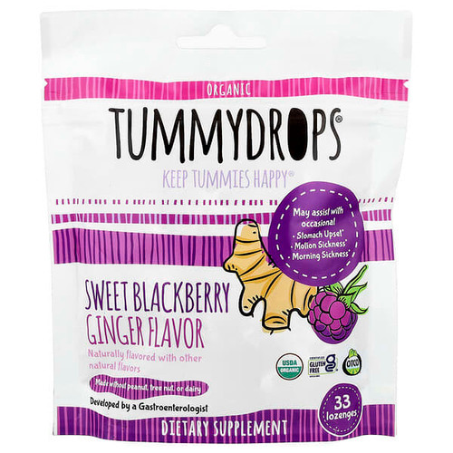 <img alt="Tummydrops, Organic Sweet Blackberry Ginger, 33 Lozenges" title="Tummydrops, Organic Sweet Blackberry Ginger, 33 Lozenges,850573003621"