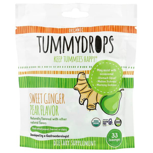 <img alt="Tummydrops, Organic Sweet Ginger Pear, 33 Lozenges" title="Tummydrops, Organic Sweet Ginger Pear, 33 Lozenges,850573003294"