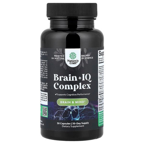 <img alt="Natures Craft, Brain + IQ Complex, 30 Capsules" title="Natures Craft, Brain + IQ Complex, 30 Capsules,850019770193"
