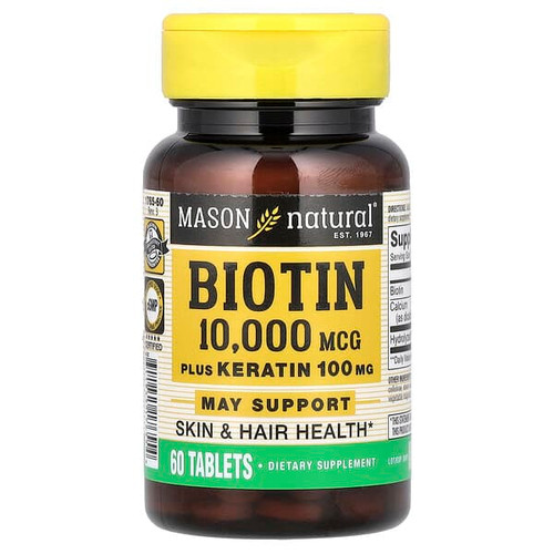 <img alt="Mason Natural, Biotin Plus Keratin, 60 Tablets" title="Mason Natural, Biotin Plus Keratin, 60 Tablets,311845176554"