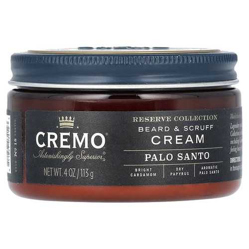<img alt="Cremo, Reserve Collection, Beard & Scruff Cream, Palo Santo, 4 oz (113 g)" title="Cremo, Reserve Collection, Beard & Scruff Cream, Palo Santo, 4 oz (113 g),811847034123"