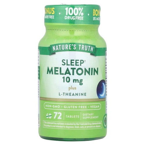 <img alt="Natures Truth, Sleep Melatonin Plus L-Theanine, 10 mg, 72 Tablets" title="Natures Truth, Sleep Melatonin Plus L-Theanine, 10 mg, 72 Tablets,840093100825"