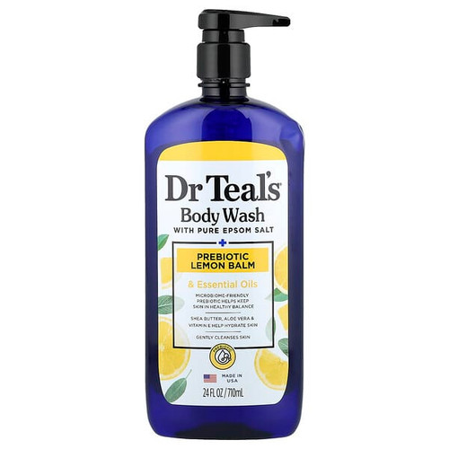 <img alt="Dr. Teals, Body Wash With Pure Epsom Salt, Prebiotic Lemon Balm & Essential Oils, 24 fl oz (710 ml)" title="Dr. Teals, Body Wash With Pure Epsom Salt, Prebiotic Lemon Balm & Essential Oils, 24 fl oz (710 ml),810021208374"