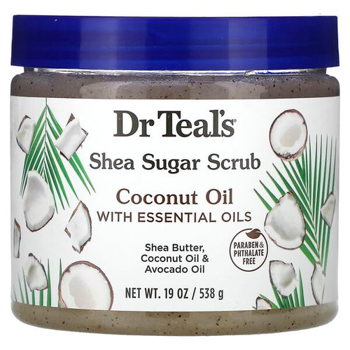 <img alt="Dr. Teals, Shea Sugar Scrub, Coconut Oil With Essential Oils, 19 oz (538 g)" title="Dr. Teals, Shea Sugar Scrub, Coconut Oil With Essential Oils, 19 oz (538 g),810021207261"