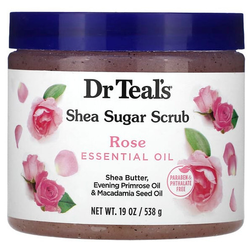 <img alt="Dr. Teals, Shea Sugar Scrub, Rose Essential Oil, 19 oz (538 g)" title="Dr. Teals, Shea Sugar Scrub, Rose Essential Oil, 19 oz (538 g),810021207247"