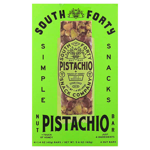<img alt="South Forty Snack Company, Nut Bar, Pistachio + Touch of Honey, 4 Bars, 1.4 oz (40 g) Each" title="South Forty Snack Company, Nut Bar, Pistachio + Touch of Honey, 4 Bars, 1.4 oz (40 g) Each,857578008798"
