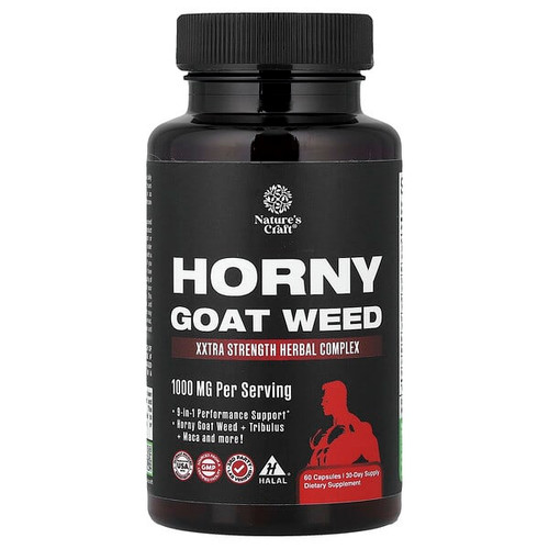 <img alt="Natures Craft, Horny Goat Weed, Xxtra Strength Herbal Complex, 60 Capsules" title="Natures Craft, Horny Goat Weed, Xxtra Strength Herbal Complex, 60 Capsules,793611598812"