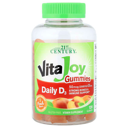 <img alt="21st Century, VitaJoy Daily D3 Gummies, Peach, 120 Gummies" title="21st Century, VitaJoy Daily D3 Gummies, Peach, 120 Gummies,740985276228"