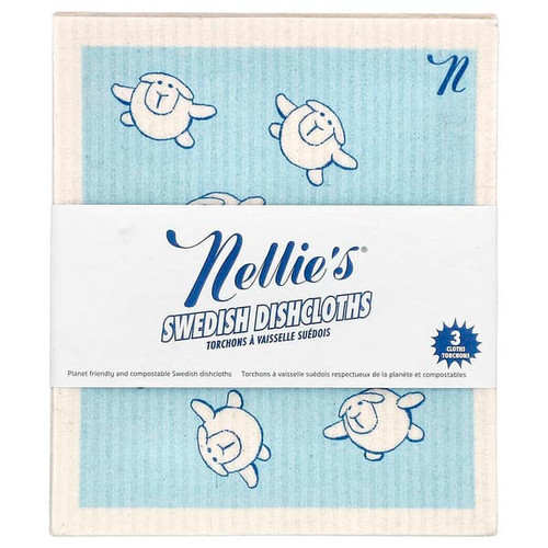 <img alt="Nellies, Swedish Dishcloths, 3 Cloths" title="Nellies, Swedish Dishcloths, 3 Cloths,810648000368"