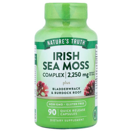 <img alt="Natures Truth, Irish Sea Moss Complex Plus Bladderwrack & Burdock Root, 90 Quick Release Capsules" title="Natures Truth, Irish Sea Moss Complex Plus Bladderwrack & Burdock Root, 90 Quick Release Capsules,840093118905"