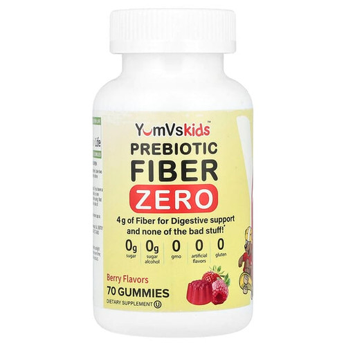 <img alt="YumVs, Kids, Prebiotic Fiber Zero Gummies, Berry, 70 Gummies" title="YumVs, Kids, Prebiotic Fiber Zero Gummies, Berry, 70 Gummies,810048610518"