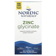 <img alt="Nordic Naturals, Zinc Glycinate, 20 mg, 60 Capsules" title="Nordic Naturals, Zinc Glycinate, 20 mg, 60 Capsules,768990015366"