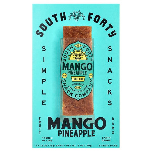 <img alt="South Forty Snack Company, Fruit Bars, Mango Pineapple + Touch of Lime, 5 Bars, 1.2 oz (35 g) Each" title="South Forty Snack Company, Fruit Bars, Mango Pineapple + Touch of Lime, 5 Bars, 1.2 oz (35 g) Each,857578008828"