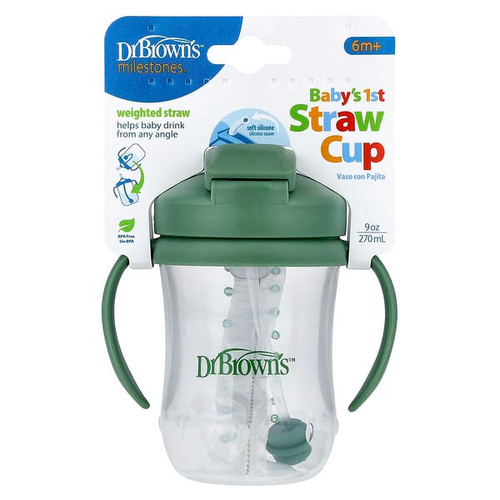 <img alt="Dr. Browns, Babys 1st Straw Cup, 6 Months +, Olive Green , 9 oz (270 ml)" title="Dr. Browns, Babys 1st Straw Cup, 6 Months +, Olive Green , 9 oz (270 ml),072239327579"