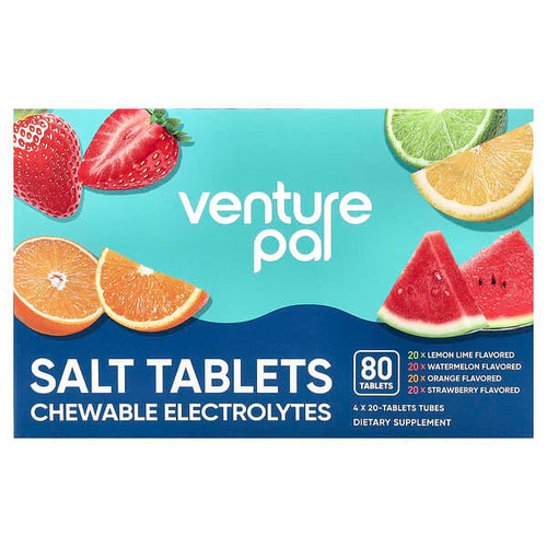 <img alt="Venture Pal, Salt Tablets Chewable Electrolytes, Variety Pack, 80 Tablets" title="Venture Pal, Salt Tablets Chewable Electrolytes, Variety Pack, 80 Tablets,850049663267"