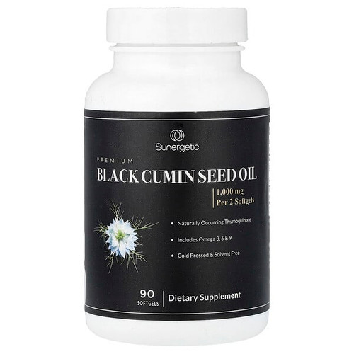 <img alt="Sunergetic, Premium Black Cumin Seed Oil, 90 Softgels (500 mg per Softgel)" title="Sunergetic, Premium Black Cumin Seed Oil, 90 Softgels (500 mg per Softgel),852207008576"