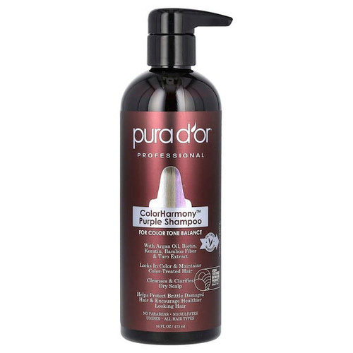 <img alt="Pura Dor, Professional, ColorHarmony Purple Shampoo, 16 fl oz (473 ml)" title="Pura Dor, Professional, ColorHarmony Purple Shampoo, 16 fl oz (473 ml),810023840558"