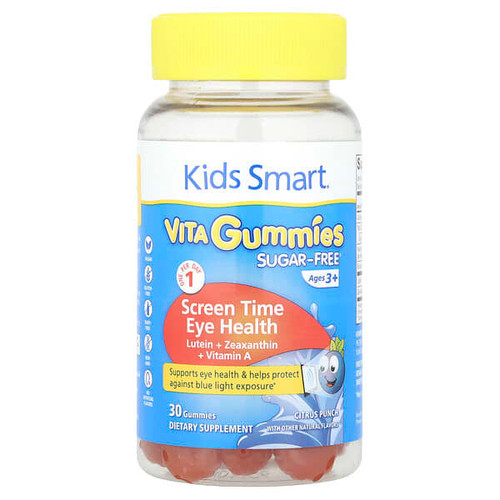 <img alt="Kids Smart, Kids Smart Vita Gummies, Screen Time Eye Health, Sugar Free, Ages 3+, Citrus Punch, 30 Gummies" title="Kids Smart, Kids Smart Vita Gummies, Screen Time Eye Health, Sugar Free, Ages 3+, Citrus Punch, 30 Gummies,647125805839"