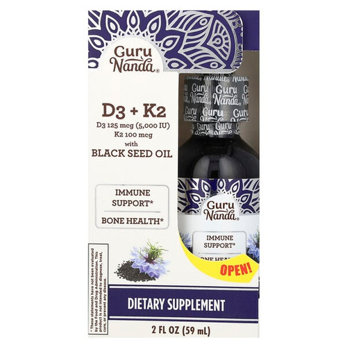 <img alt="GuruNanda, D3 + K2, Black Seed Oil, 2 fl oz (59 ml)" title="GuruNanda, D3 + K2, Black Seed Oil, 2 fl oz (59 ml),810051084078"