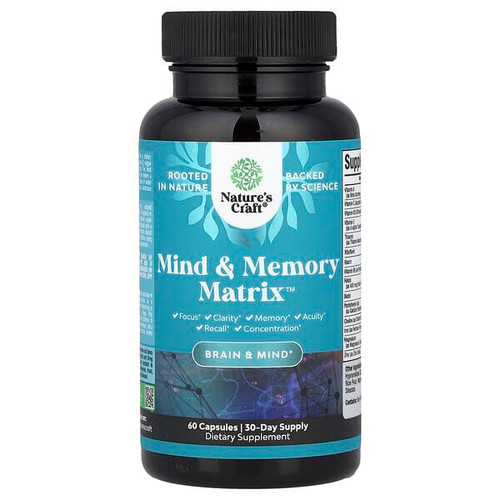 <img alt="Natures Craft, Mind & Memory Matrix, 60 Capsules" title="Natures Craft, Mind & Memory Matrix, 60 Capsules,810172623019"