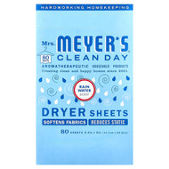 <img alt="Mrs. Meyers Clean Day, Dryer Sheets, Rain Water , 80 Sheets" title="Mrs. Meyers Clean Day, Dryer Sheets, Rain Water , 80 Sheets,808124115590"