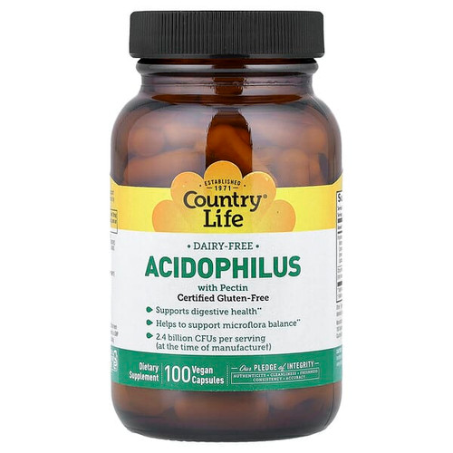 <img alt="Country Life, Acidophilus with Pectin, 100 Vegan Capsules" title="Country Life, Acidophilus with Pectin, 100 Vegan Capsules,015794030515"