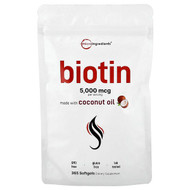 Micro Ingredients, Biotin, 5,000 mcg, 365 Softgels
