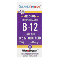 Superior Source, Methylcobalamin B-12, B-6 & Folic Acid, 60 MicroLingual Instant Dissolve Tablets