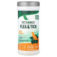 Vets Best, Flea & Tick Dog Wipes, Peppermint, 50 Wipes (6" x 8") Each