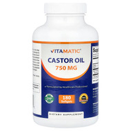 Vitamatic, Castor Oil, 750 mg, 180 Softgels