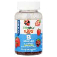 Lifeable, Kids B Complex + Vitamin C Gummies, Strawberry, 60 Gummies