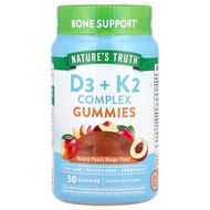 Natures Truth, D3 + K2 Complex Gummies, Natural Peach Mango, 50 Gummies