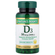Natures Bounty, D3 , 50 mcg (2,000 IU), 150 Rapid Release Softgels