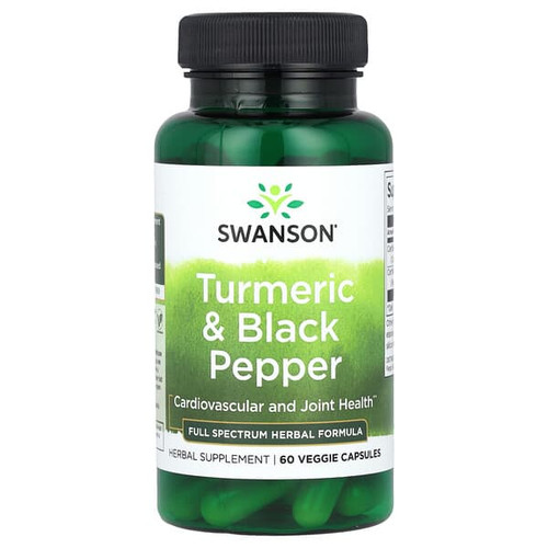 <img alt="Swanson Vitamins, Turmeric & Black Pepper, 60 Veggie Capsules" title="Swanson Vitamins, Turmeric & Black Pepper, 60 Veggie Capsules,087614116136"