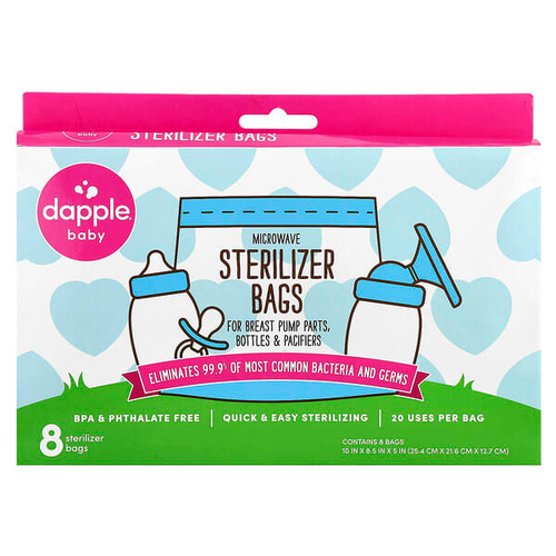 <img alt="Dapple Baby, Microwave Sterilizer Bags, For Breast Pump Parts, Bottles & Pacifiers, 8 Sterilizer Bags" title="Dapple Baby, Microwave Sterilizer Bags, For Breast Pump Parts, Bottles & Pacifiers, 8 Sterilizer Bags,811106031061"