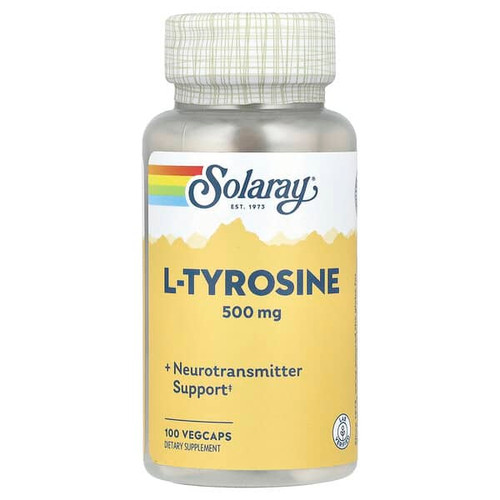 <img alt="Solaray, L-Tyrosine, 500 mg, 100 VegCaps" title="Solaray, L-Tyrosine, 500 mg, 100 VegCaps,076280049916"