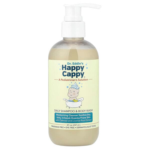 <img alt="Happy Cappy, Daily Shampoo & Body Wash, Fragrance Free, 8 fl oz (237 ml)" title="Happy Cappy, Daily Shampoo & Body Wash, Fragrance Free, 8 fl oz (237 ml),862287000421"