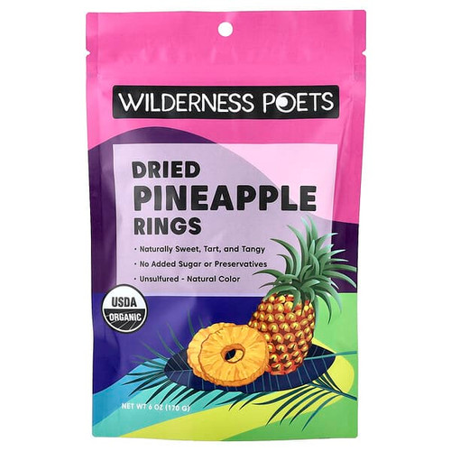 <img alt="Wilderness Poets, Dried Pineapple Rings, 6 oz (170 g)" title="Wilderness Poets, Dried Pineapple Rings, 6 oz (170 g),850050426837"