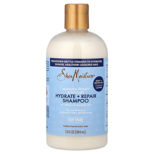 <img alt="SheaMoisture, Manuka Honey & Yogurt, Hydrate + Repair Shampoo with Mafura & Baobab Oils, 13 fl oz (384 ml)" title="SheaMoisture, Manuka Honey & Yogurt, Hydrate + Repair Shampoo with Mafura & Baobab Oils, 13 fl oz (384 ml),764302231530"