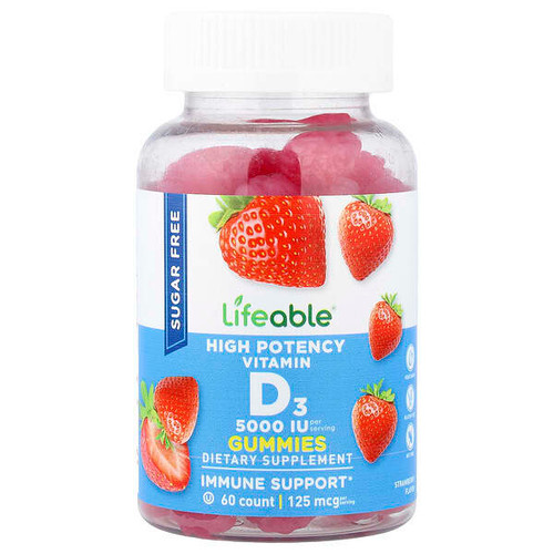 <img alt="Lifeable, High Potency Vitamin D3 Gummies, Strawberry, 125 mcg (5,000 IU), 60 Gummies" title="Lifeable, High Potency Vitamin D3 Gummies, Strawberry, 125 mcg (5,000 IU), 60 Gummies,810102730909"