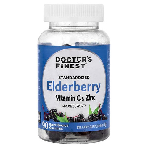 <img alt="Doctors Finest, Standardized Elderberry, Vitamin C & Zinc, Berry, 90 Gummies" title="Doctors Finest, Standardized Elderberry, Vitamin C & Zinc, Berry, 90 Gummies,810048612390"