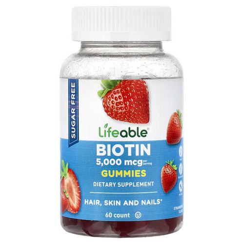 <img alt="Lifeable, Biotin Gummies, Sugar Free, Strawberry, 60 Gummies (2,500 mcg per Gummy)" title="Lifeable, Biotin Gummies, Sugar Free, Strawberry, 60 Gummies (2,500 mcg per Gummy),810102730770"